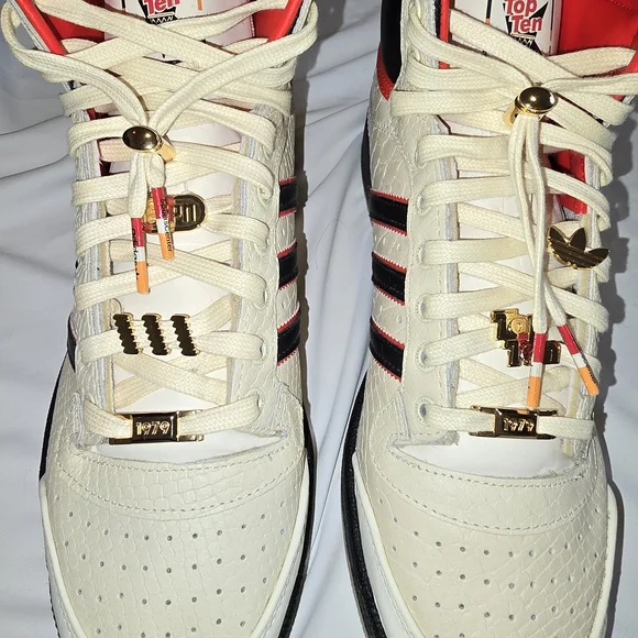 Adidas x ESPN Top Ten Hi Top sneaker in Beige/Black/Red Sz 13 - Picture 13 of 16